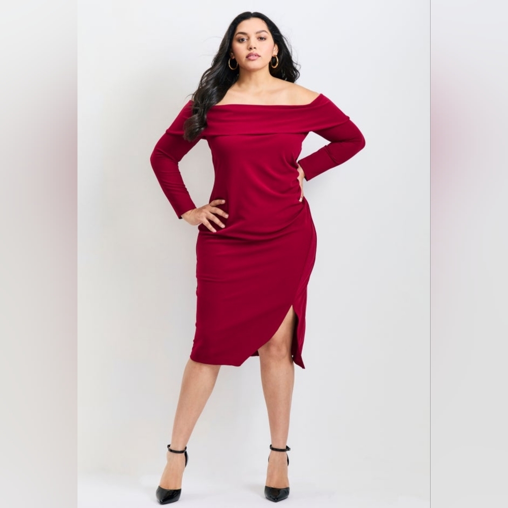 NEW NWT Plus Size Avene Collette Off Shoulder Gathered Waist Dress Sz 22/24